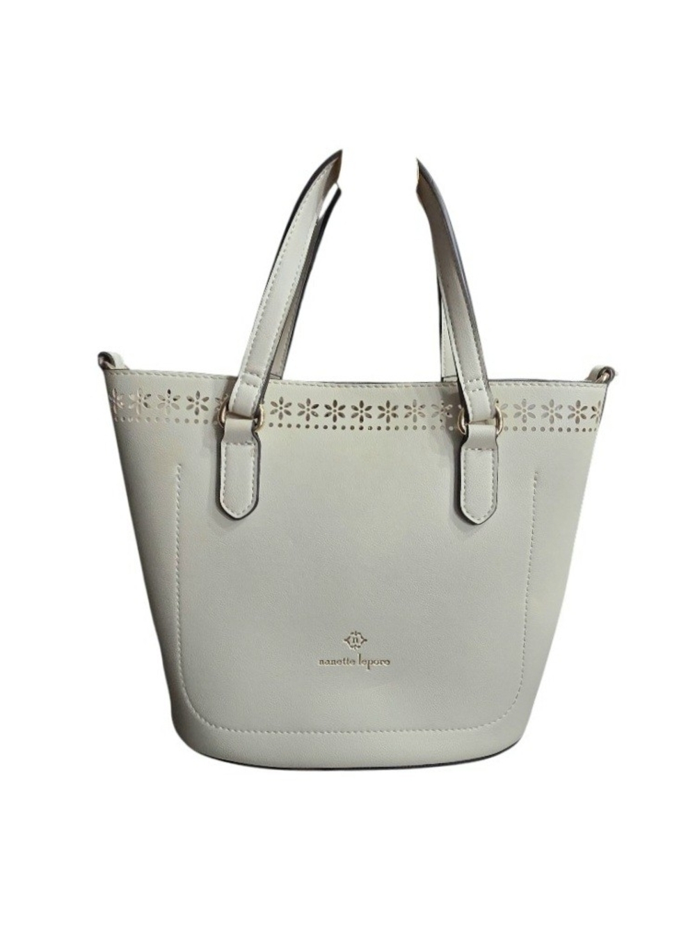 Nanette Lepore Cream Cutout Tote Bag